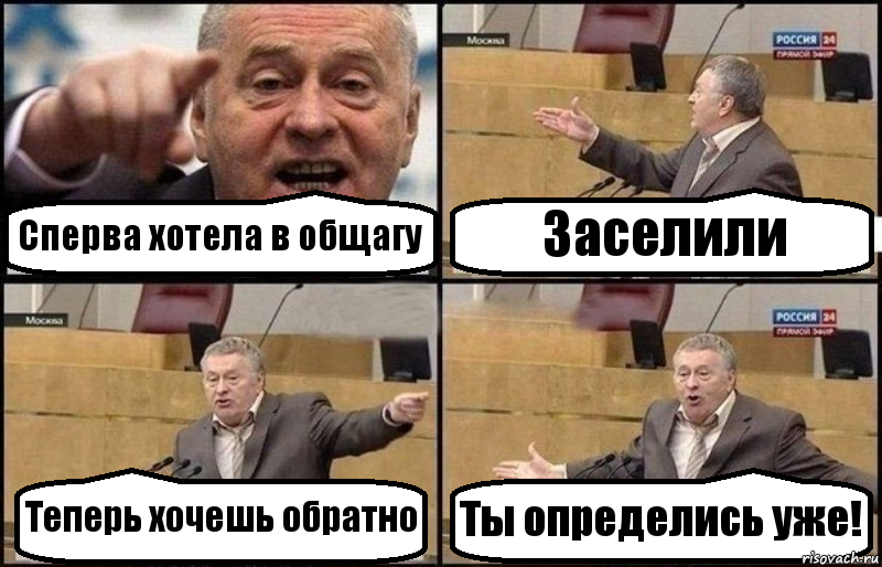 Сперва хотела в общагу Заселили Теперь хочешь обратно Ты определись уже!, Комикс Жириновский