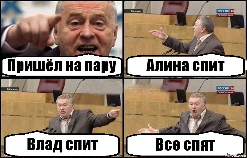 Пришёл на пару Алина спит Влад спит Все спят, Комикс Жириновский