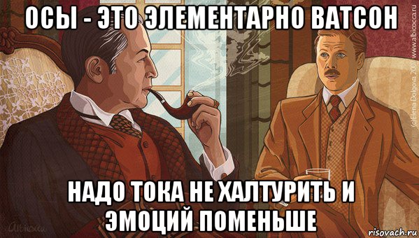 осы - это элементарно ватсон надо тока не халтурить и эмоций поменьше, Мем -холмс но как-элементарно ватсон