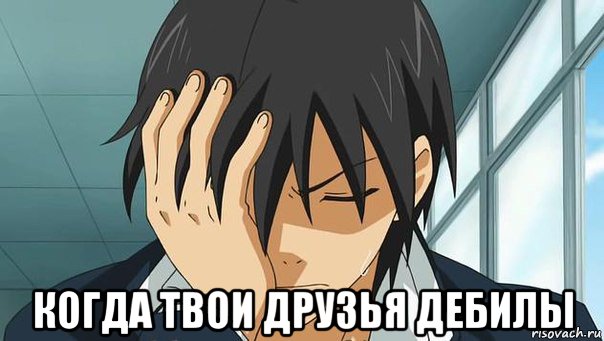  когда твои друзья дебилы, Мем аниме
