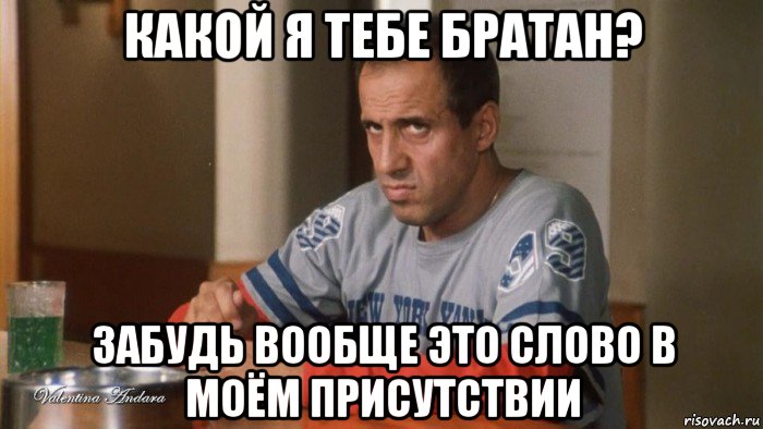 какой я тебе братан? забудь вообще это слово в моём присутствии
