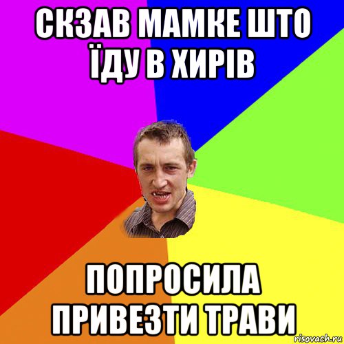 скзав мамке што їду в хирів попросила привезти трави, Мем Чоткий паца