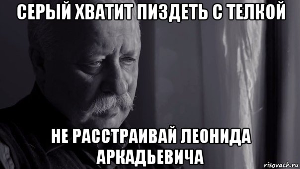 серый хватит пиздеть с телкой не расстраивай леонида аркадьевича, Мем дфыафыа