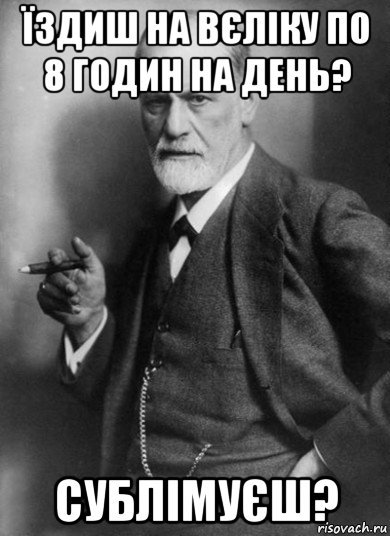 їздиш на вєліку по 8 годин на день? сублімуєш?, Мем    Фрейд