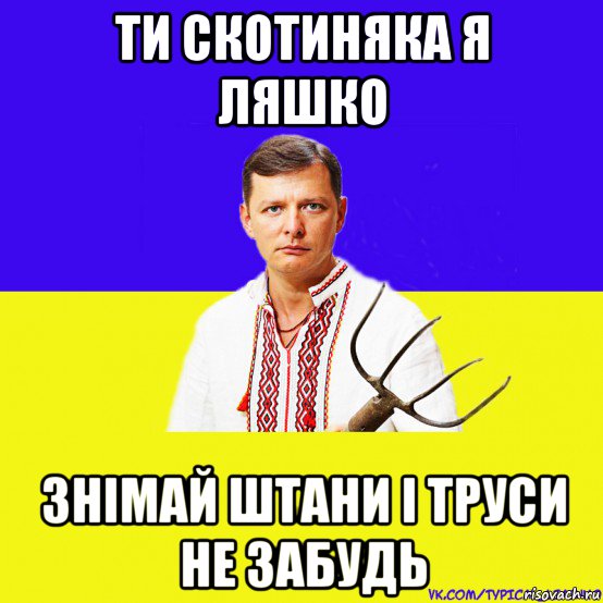 ти скотиняка я ляшко знімай штани і труси не забудь, Мем ляшко