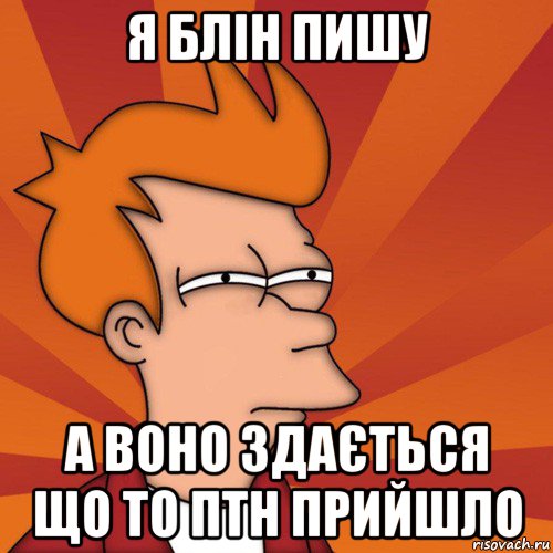 я блін пишу а воно здається що то птн прийшло, Мем Мне кажется или (Фрай Футурама)