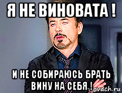 я не виновата ! и не собираюсь брать вину на себя !