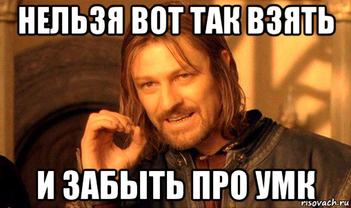 нельзя вот так взять и забыть про умк, Мем Нельзя просто так взять и (Боромир мем)