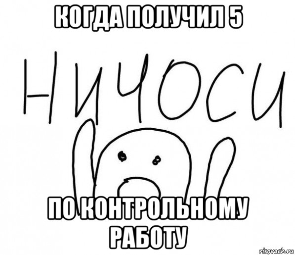 когда получил 5 по контрольному работу, Мем  Ничоси