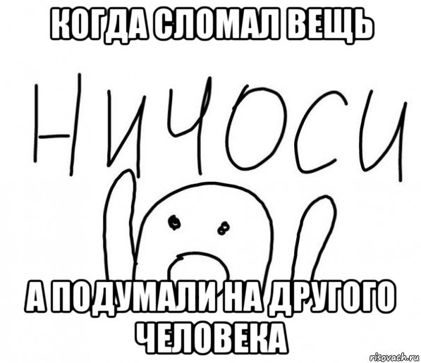 когда сломал вещь а подумали на другого человека, Мем  Ничоси