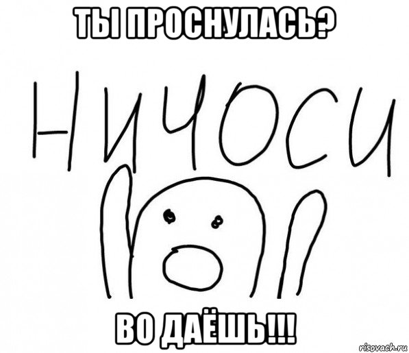 ты проснулась? во даёшь!!!, Мем  Ничоси