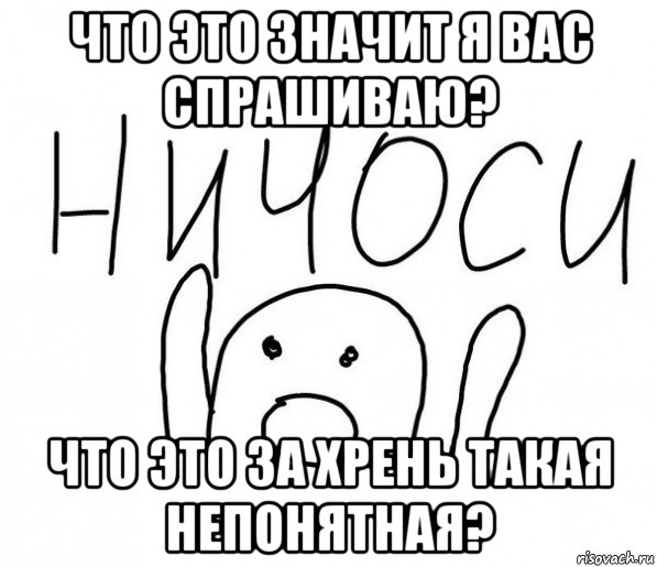 что это значит я вас спрашиваю? что это за хрень такая непонятная?, Мем  Ничоси