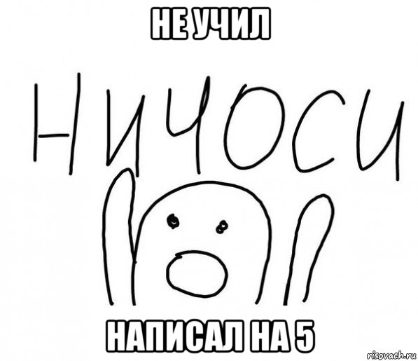 не учил написал на 5, Мем  Ничоси