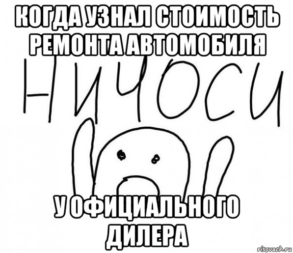 когда узнал стоимость ремонта автомобиля у официального дилера, Мем  Ничоси