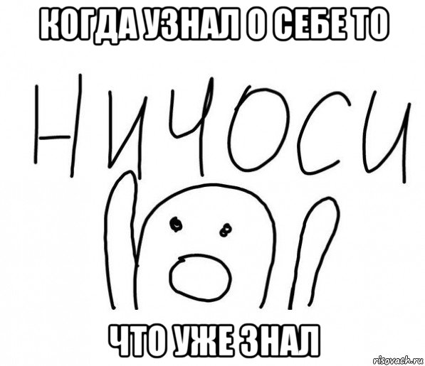 когда узнал о себе то что уже знал, Мем  Ничоси