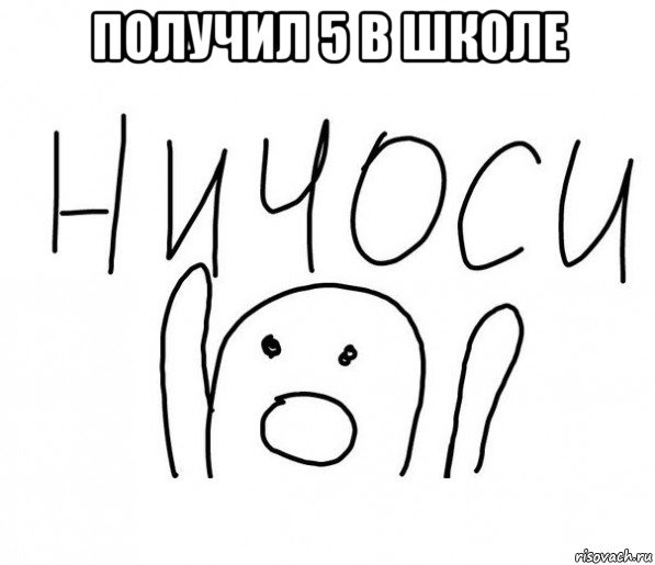 получил 5 в школе , Мем  Ничоси