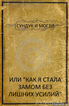 СУНДУК И МОГЗИ ИЛИ "КАК Я СТАЛА ЗАМОМ БЕЗ ЛИШНИХ УСИЛИЙ", Комикс обложка книги