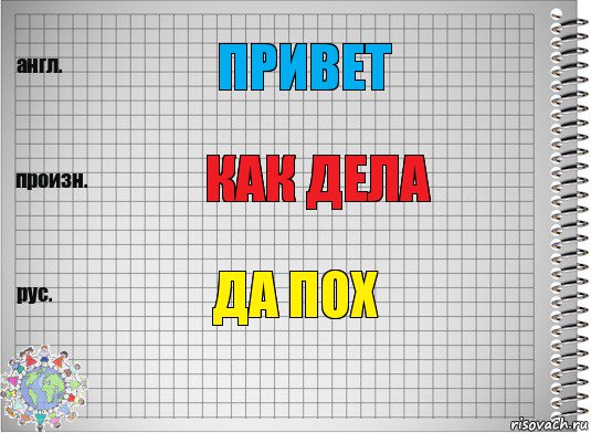 привет как дела да пох, Комикс  Перевод с английского