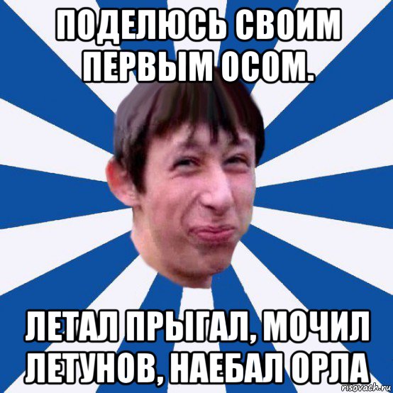 поделюсь своим первым осом. летал прыгал, мочил летунов, наебал орла, Мем Типичный пиздабол