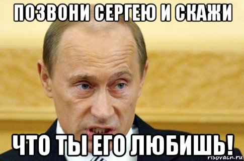 позвони сергею и скажи что ты его любишь!, Мем путин