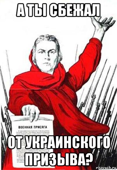 а ты сбежал от украинского призыва?, Мем Родина Мать