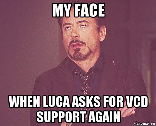 my face when luca asks for vcd support again, Мем твое выражение лица