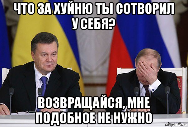 что за хуйню ты сотворил у себя? возвращайся, мне подобное не нужно, Мем    Путин фэйспалмит