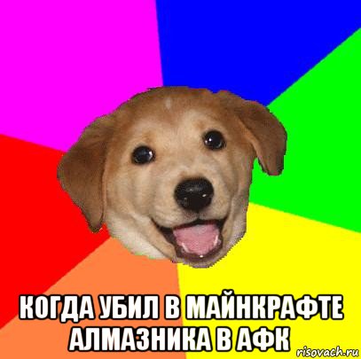  когда убил в майнкрафте алмазника в афк, Мем Advice Dog