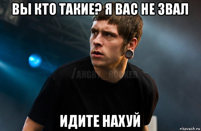 вы кто такие? я вас не звал идите нахуй, Мем Агрессивный Рокер Мое лицо когда