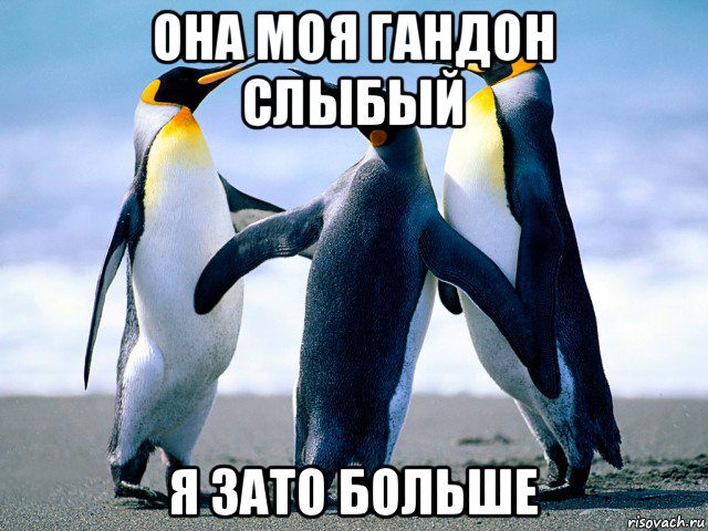 она моя гандон слыбый я зато больше