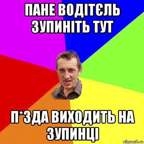 пане водітєль зупиніть тут п*зда виходить на зупинці, Мем Чоткий паца