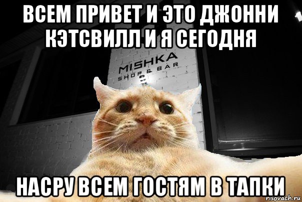 всем привет и это джонни кэтсвилл и я сегодня насру всем гостям в тапки, Мем   Джонни Кэтсвилл