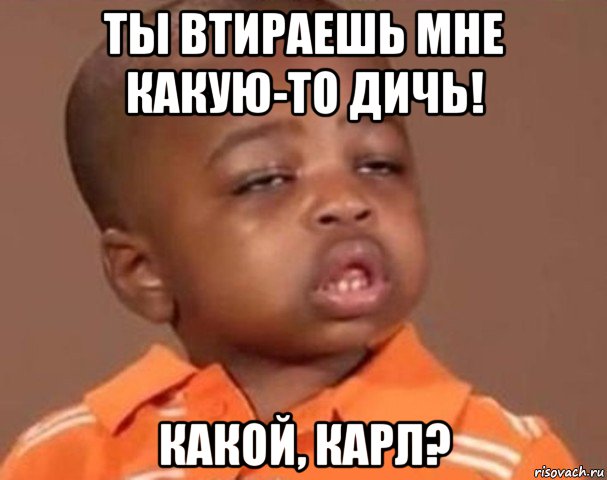 ты втираешь мне какую-то дичь! какой, карл?, Мем  Какой пацан (негритенок)