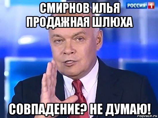 смирнов илья продажная шлюха совпадение? не думаю!, Мем Киселёв 2014