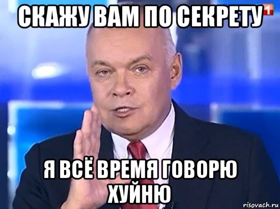 скажу вам по секрету я всё время говорю хуйню, Мем Киселёв 2014