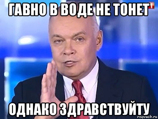 гавно в воде не тонет однако здравствуйту, Мем Киселёв 2014