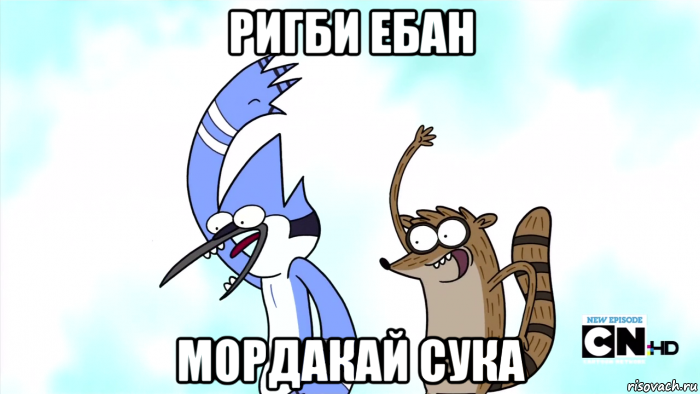 ригби ебан мордакай сука