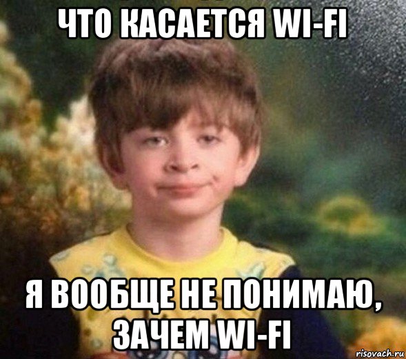 что касается wi-fi я вообще не понимаю, зачем wi-fi, Мем Недовольный пацан