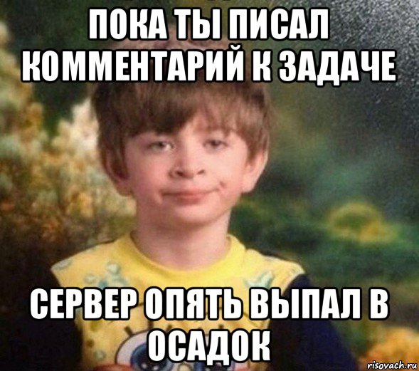 пока ты писал комментарий к задаче сервер опять выпал в осадок, Мем Недовольный пацан