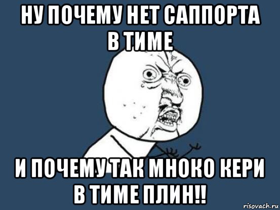 ну почему нет саппорта в тиме и почему так мноко кери в тиме плин!!, Мем Ну почему