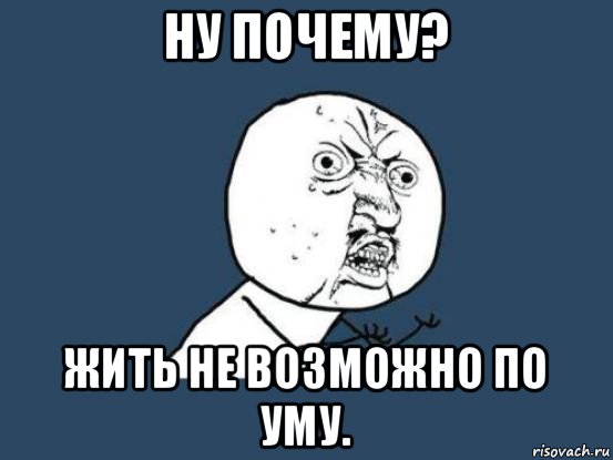 ну почему? жить не возможно по уму., Мем Ну почему