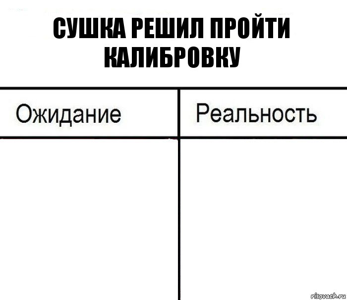 Сушка решил пройти калибровку  , Комикс  Ожидание - реальность