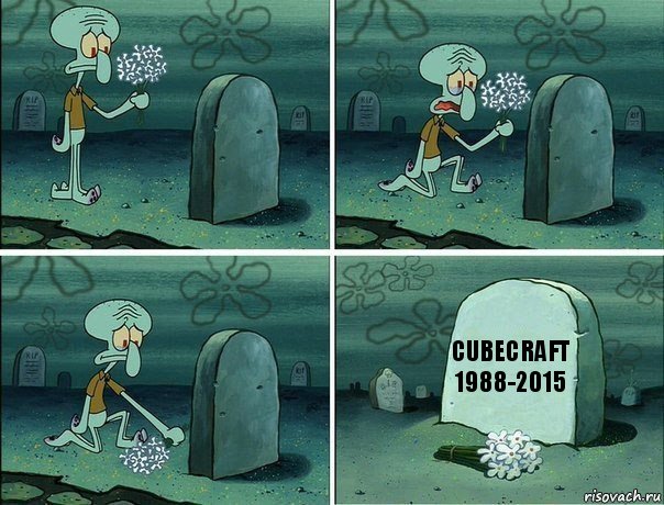 CubeCraft
1988-2015, Комикс  Сквидвард хоронит