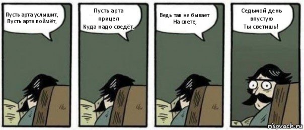 Пусть арта услышит,
Пусть арта поймёт, Пусть арта прицел
Куда надо сведёт, Ведь так не бывает
На свете, Седьмой день впустую
Ты светишь!, Комикс Staredad