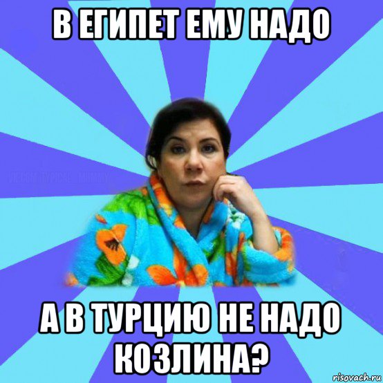 в египет ему надо а в турцию не надо козлина?, Мем типичная мама