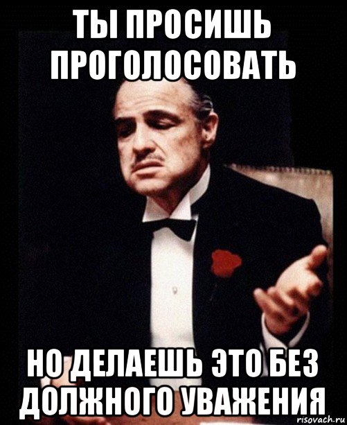 ты просишь проголосовать но делаешь это без должного уважения, Мем ты делаешь это без уважения