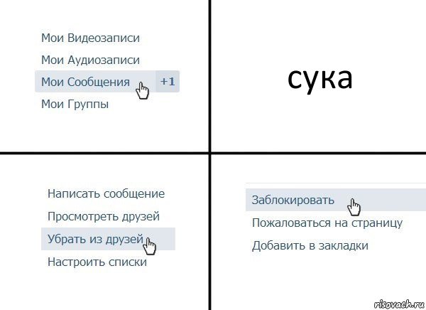 сука, Комикс  Удалить из друзей