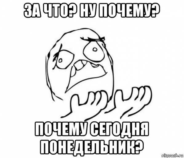 за что? ну почему? почему сегодня понедельник?, Мем за что блеать