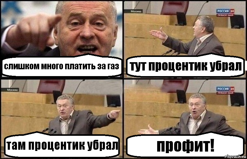 слишком много платить за газ тут процентик убрал там процентик убрал профит!, Комикс Жириновский