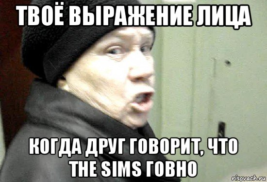 твоё выражение лица когда друг говорит, что the sims говно